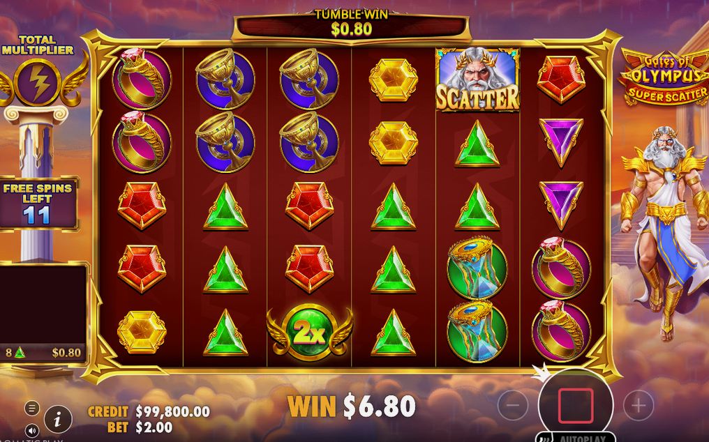 Free Spins opening with 15 awarded spins