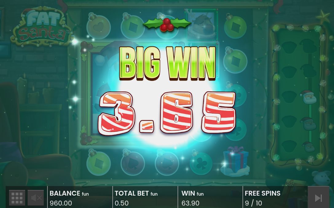 Free Games round with Santa locked on the reels