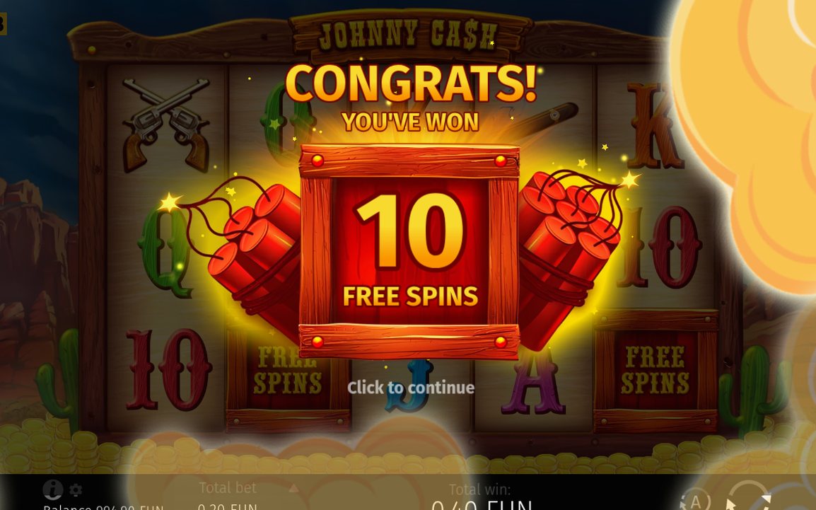 Free Spins round on the warm red sunset background