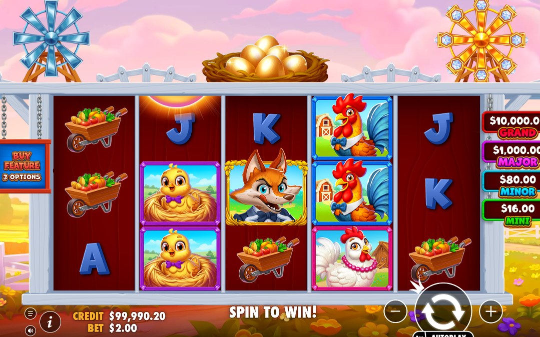 Win amount displayed in A$ at the end of play