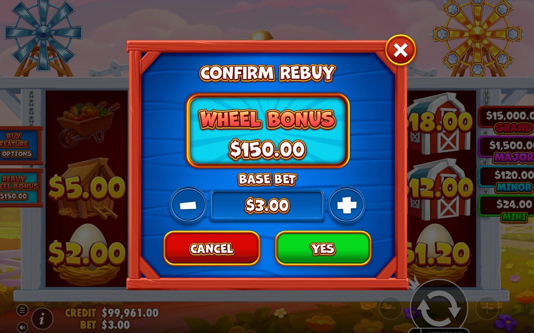 Free Spins screen with straw, wood and brick marks